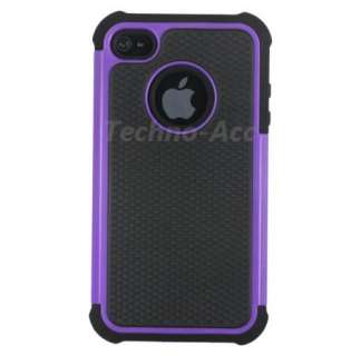 New Purple Executive Armor iPhone 4G 4S High Impact Combo Hard Soft 