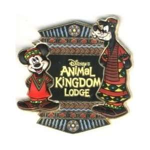  Disney Animal Kingdom Lodge Mickey & Goofy 3D Pin 