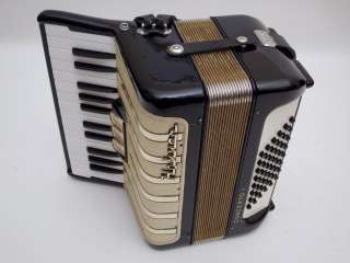 German piano accordion Hohner 48 bass with case. Black color  