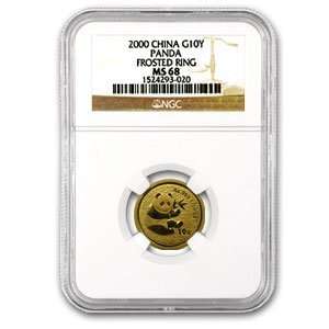  2000 (1/10 oz) Gold Chinese Pandas   (Frosted) MS 68 NGC 