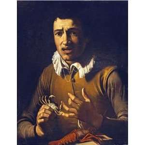 Youth With a Crab Pinching His Finger by Bartolommeo Manfredi . Art 