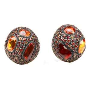 Yossi Harari Roxanne Fire Opal & Sapphire Earrings