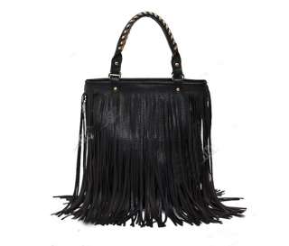 new fashion Women Punk Tassel Fringe handbag Shoulder Bag Black  