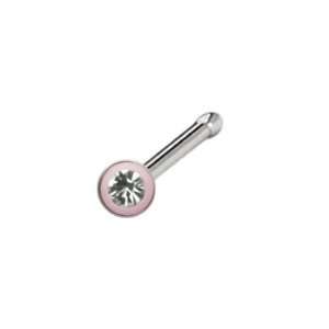  Sterling Silver Gem 3mm Pink Pearl Nose Bone Jewelry