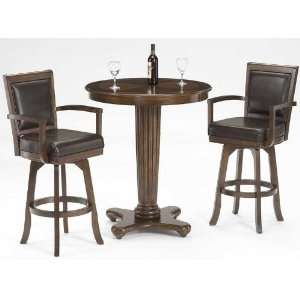  3pc Bar Table and Stools Set Contemporary Style in Cherry 