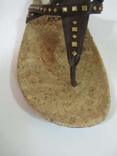 Ugg Austrailia womens deitra chocolate studded thong sandals 7 $80 New 