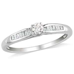   Silver 1/4 CT TDW Diamond Engagement Ring (G H, I2 I3) Jewelry