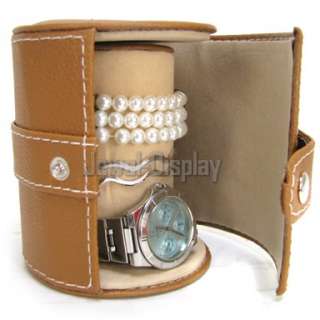 Beige Jewelry Watch Pillow Easy Storage Box Case Casket  