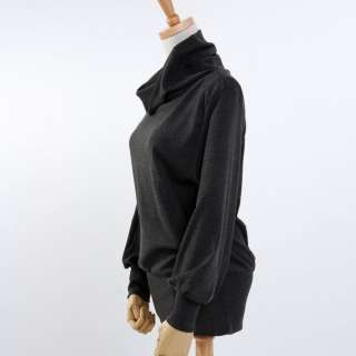 Womens Trendy Cowl Neck Batwing Mini Dress Long Tops 9o  