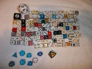 Gaming dice lot of 153 all types vintage multi sided large. One cent 