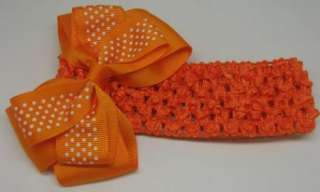wholesale bulk 7 pcs Baby Crochet Headband 4 inch clip Flower 49 color 