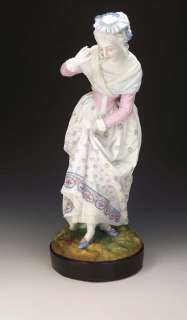 Antique Large French Porcelain Lady Figurine   Very Nice  