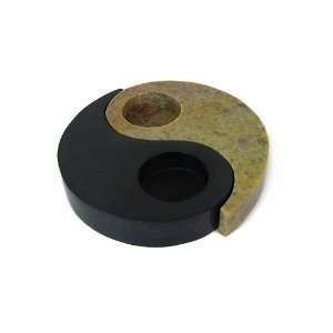  Ying Yang Two Piece Soapstone Tea Light Candle Holder 
