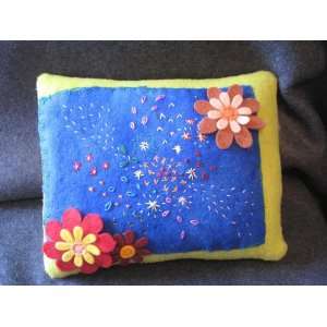  Handmade Embroidered Pillow Cushion Flowers