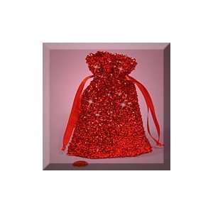  12ea   3 X 4 Red Metallic Glam Bag