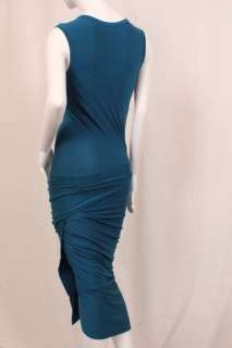 1695 Donna Karan Dress Jersey Kingfisher Teal M #000872  