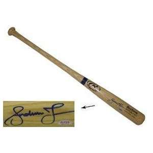  Andruw Jones Autographed Baseball Bat   Blonde Engraved 