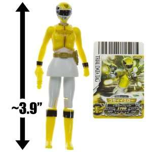 Yellow Ranger ~3.9 mini figure w/ mini collector card Power Rangers 