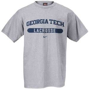   Georgia Tech Yellow Jackets Ash Lacrosse T shirt