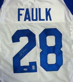 MARSHALL FAULK AUTOGRAPHED SIGNED ST LOUIS RAMS WHITE JERSEY PSA/DNA 