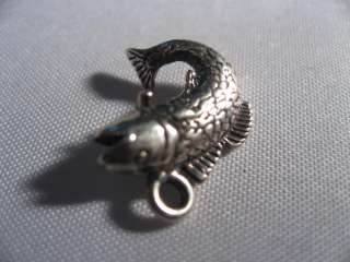 Sterling Silver Fish scale fin detailed Charm new  