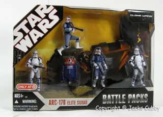 Set includes two Clone Trooper Pilots, two ARC 170 Troopers, and an 