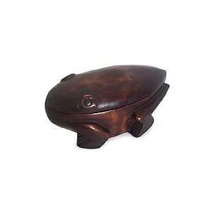  Wood jewelry box, Smiling Frog