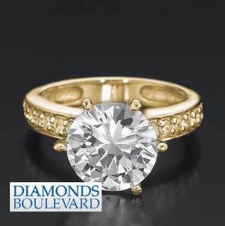 Diamond Engagement Round Brilliant Vicky 1.8 Ct. White/Yellow Gold 14k 