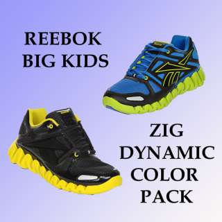 Reebok Big Kids ZIG TECH ZIGDYNAMIC COLOR PACK Black Green Yellow 