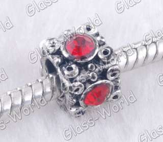 30PCS Charms Silver Rhinestone Space Beads 4.5MM Hole  