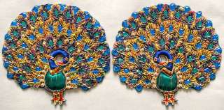 Grand Peacocks. Hand Beaded & Embroidered Appliques  
