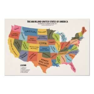  The Mainland USA According to Common Sense Print