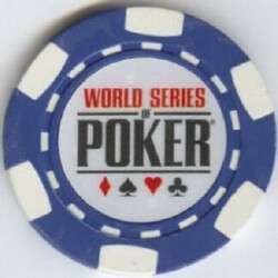 10 gm clay WSOP poker chips roll of 50   Blue   World Series of Poker 