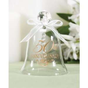  50th Wedding Anniversary Glass Kissing Bell (set of 4 