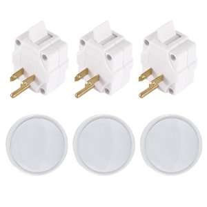  GE 52149 Handy Switch Grounded White 3 Pack + GE 54807 