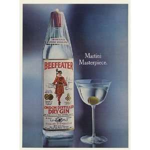   Gin Bottle Glass Martini Masterpiece Print Ad (52289)