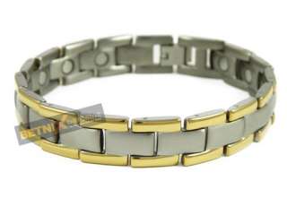 Mens Titanium Magnetic bracelet 15 magnets bangle quality silver 