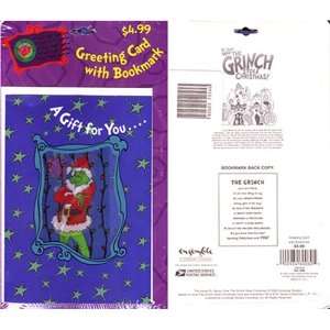    Christmas Grinch Greeting Card with Bookmark 