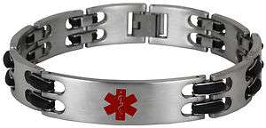   thru 8.5 inch Stainless Steel Engravable Medical Alert Bracelet  