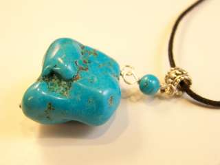 New large oval turquoise stone necklace  
