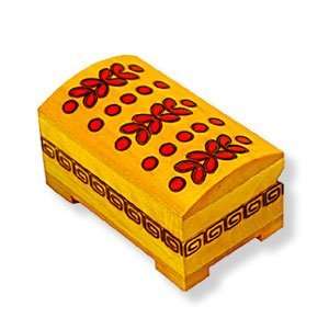  Wooden Box, 5408, Handcrafted Keepsake Chest, Yellow with 