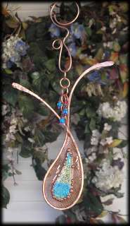 Wall Art Talisman Fused Dichroic Stained Glass Metal Sculpture 