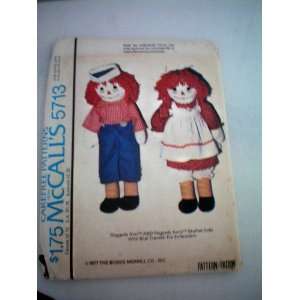   Andy Stuffed Dolls    McCalls 5713 Pattern    1977 