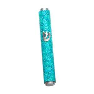  Turquoise Mezuzah Case with Shin 