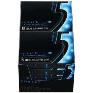 Wrigley 5 Gum   Cobalt, 15 sticks, 10 count  Grocery 