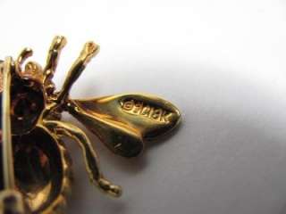 Vintage 18K Yellow Gold Bumble Bee Pin Brooch NR 6300  