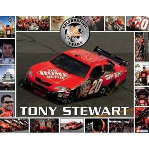  Tony Stewart (10th Anniversary Collage) White Wood Mounted 