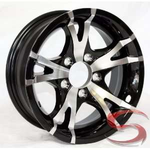   Black Machined Aluminum Trailer Wheel 5x4.5 0 Bolt Pattern Automotive