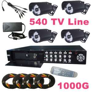 1TB CCTV 120fps DVR 4 Sony CCD Security Cameras System  