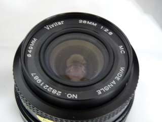 Vivitar 28MM 12.8 MC Wide Angle Lens Auto & Manual  